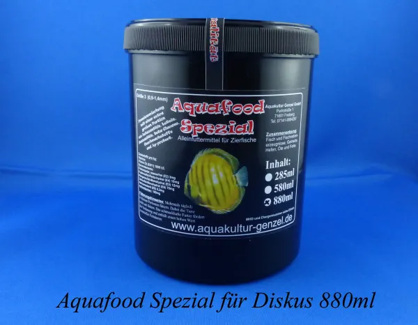 Aquafood Diskusfische Premiumfutter mit Farbzusatz für Diskusfische in einer 880ml Dose